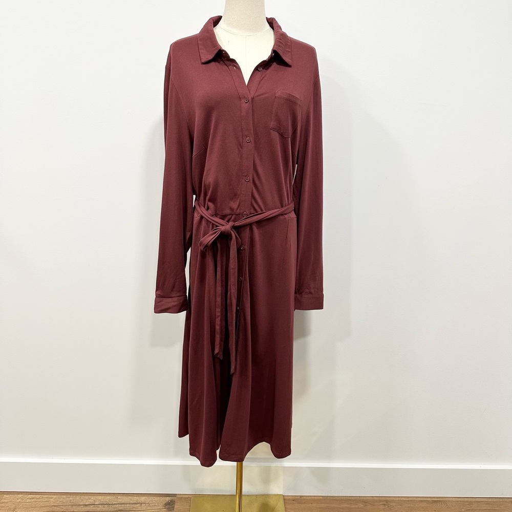Boden Susannah Jersey Long Sleeve Shirt Dress - Picture 2 of 9